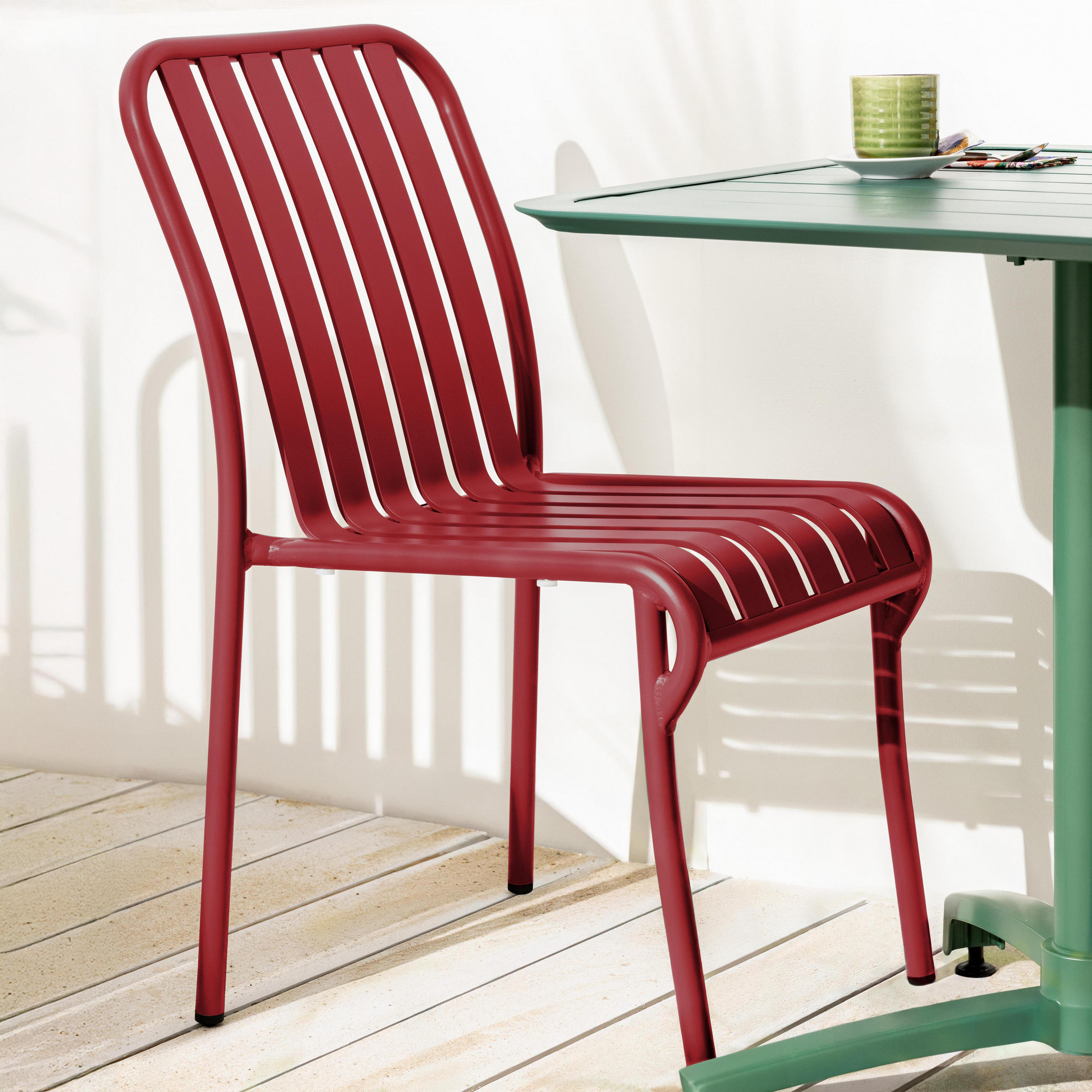 GARTENSTUHL, Rot - Rot, Metall (61/85/46cm) - Oviala