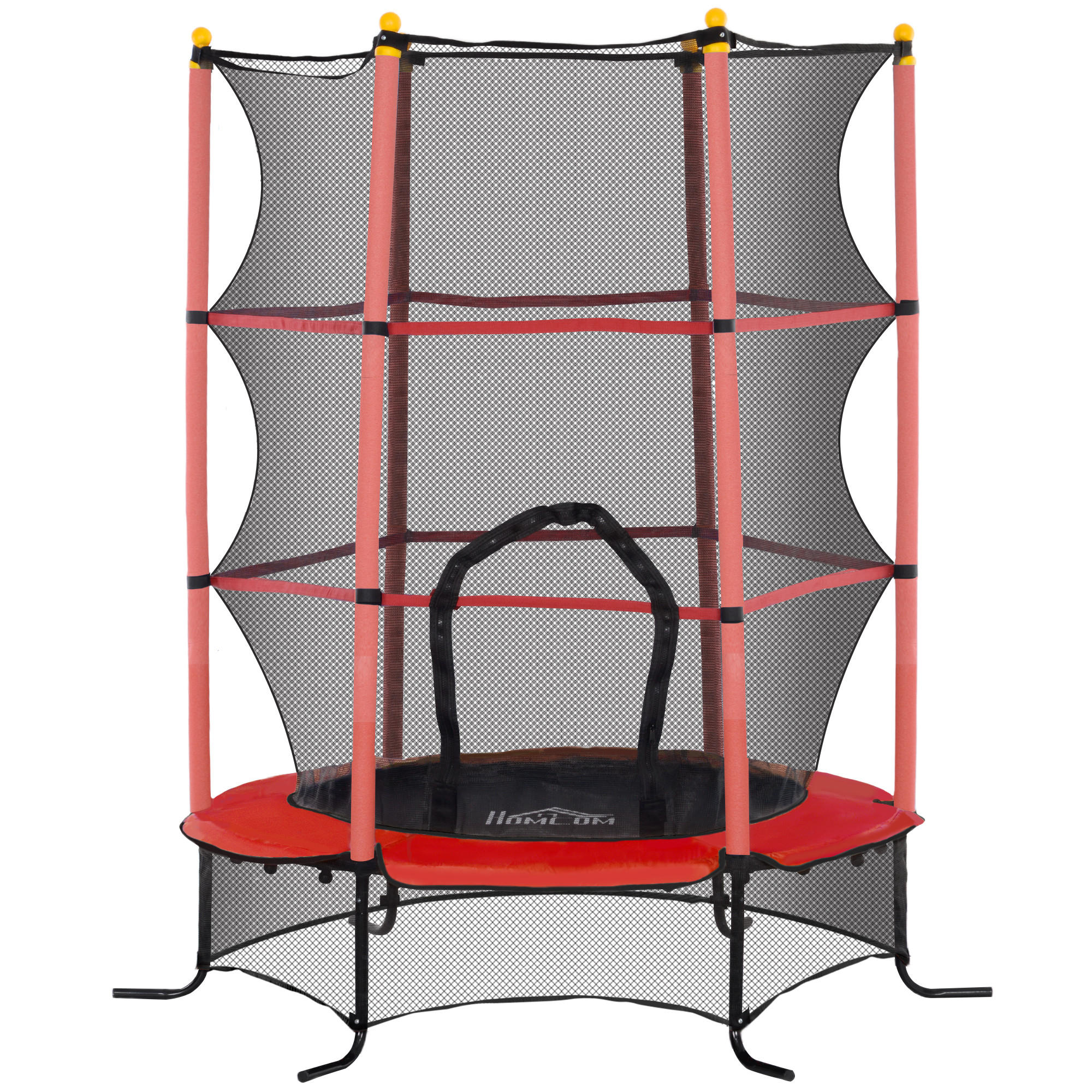 KINDERTRAMPOLIN - Rot, Kunststoff/Metall (163/163cm) - HOMCOM