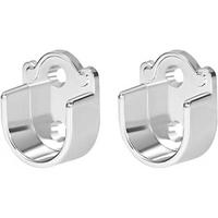 STANGENHALTER 2er-Pack Zinklegierung Buchse für Schrankstange Duschvorhangstange - Grau, Metall (4/1/7cm) - MCBOSON