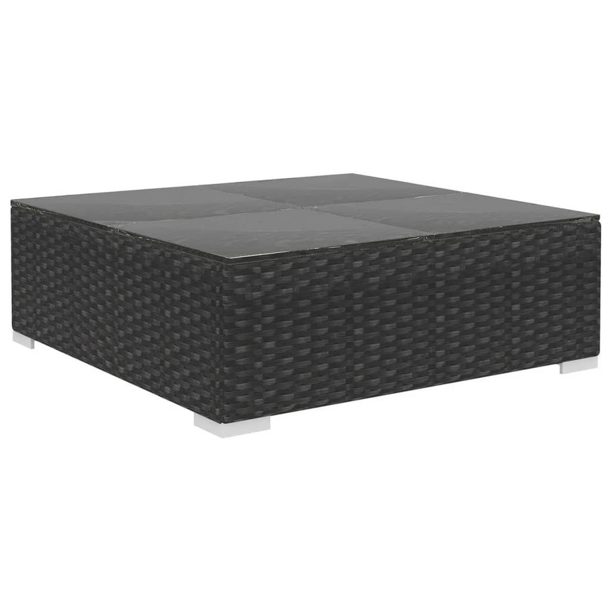 GARTEN-LOUNGE-SET 10Er Set Mit Auflagen Poly Rattan Schwarz - Schwarz, Kunststoff - vidaXL