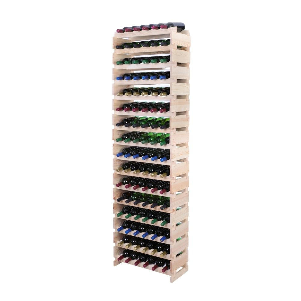 WEINREGAL VINOTECA FLEX PRO HxBxT 219x65x28cm 96 Flaschen auf 16 Ebenen Natur unbehandelt - Naturfarben, Holz (65/219/28cm) - PROREGAL