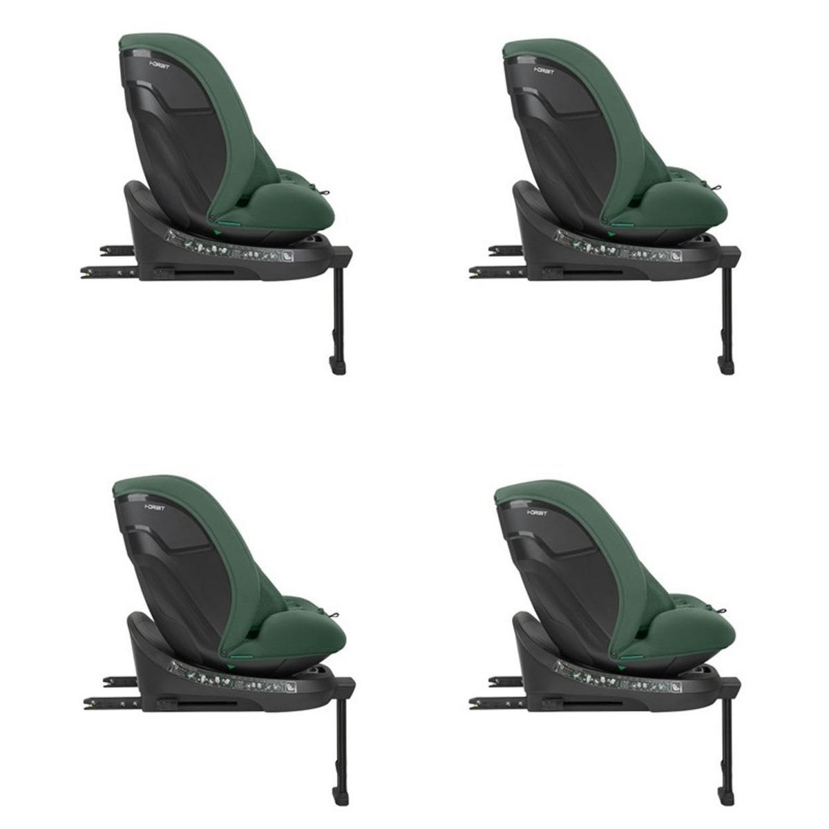 KINDERSITZ i-Orbit i-Size dunkelgrau (40-150cm) Gruppe 0+/1/2/3 Isofix Stützbein - Schwarz, Kunststoff (45/82/51cm) - Kikka boo