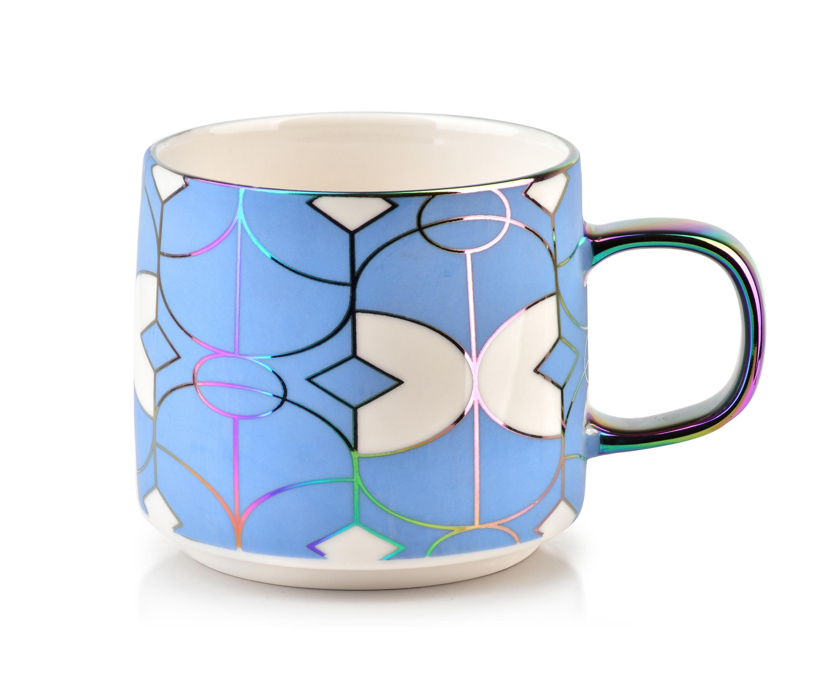 BECHER Neo Geo Blau 13/9/8.5 cm Keramik - Blau, Keramik (0.41L) - Mondex