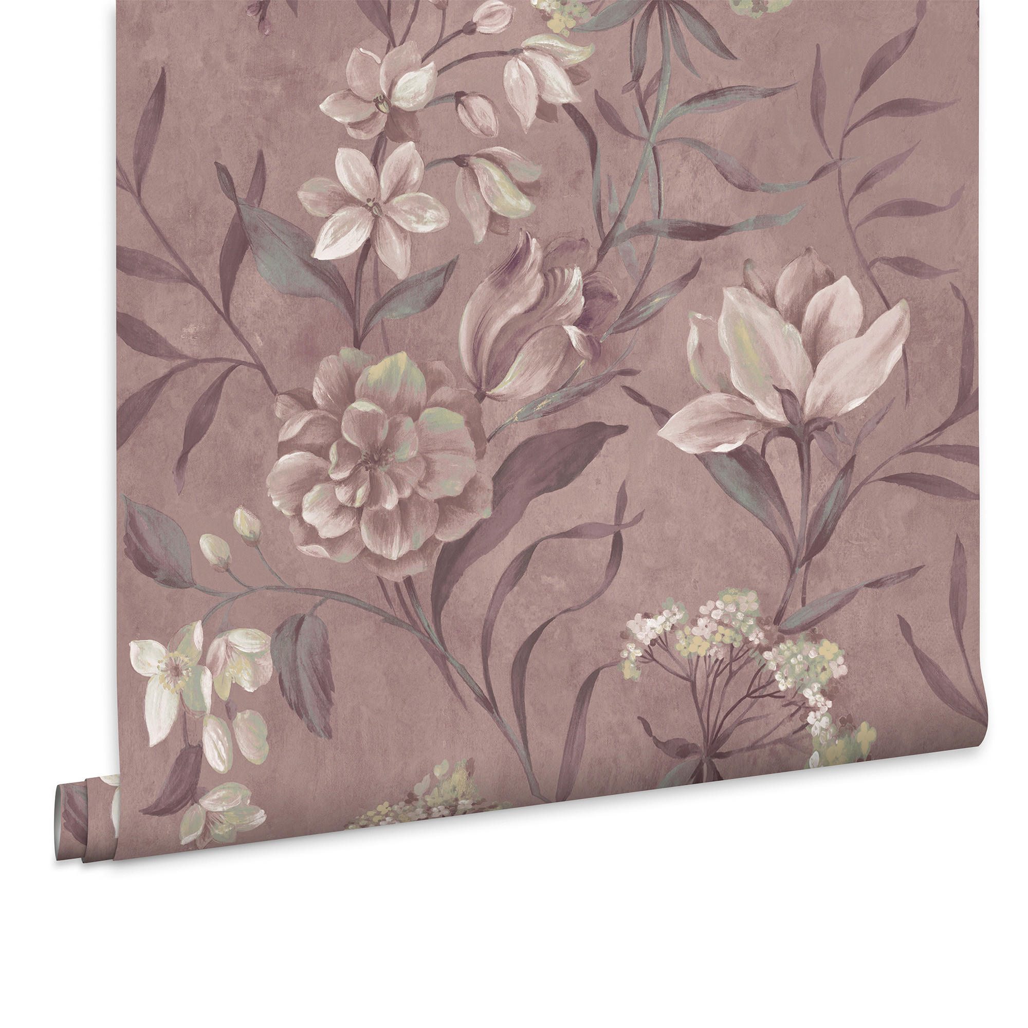 VLIESTAPETE Blairmore Floral - Lila, Papier/Kunststoff (52/1000cm) - LAURA ASHLEY