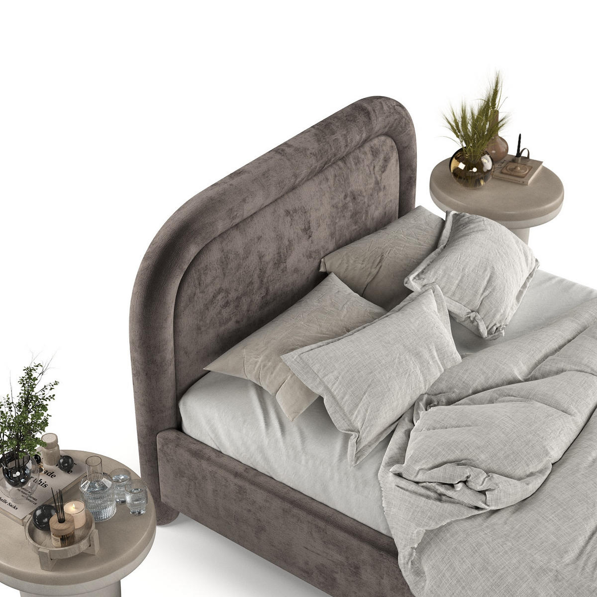 POLSTERBETT Zoya 180/200 cm Braun im Lotta Stoff - Naturfarben/Braun, Holz/Holzwerkstoff (180/200cm) - AltaBeds