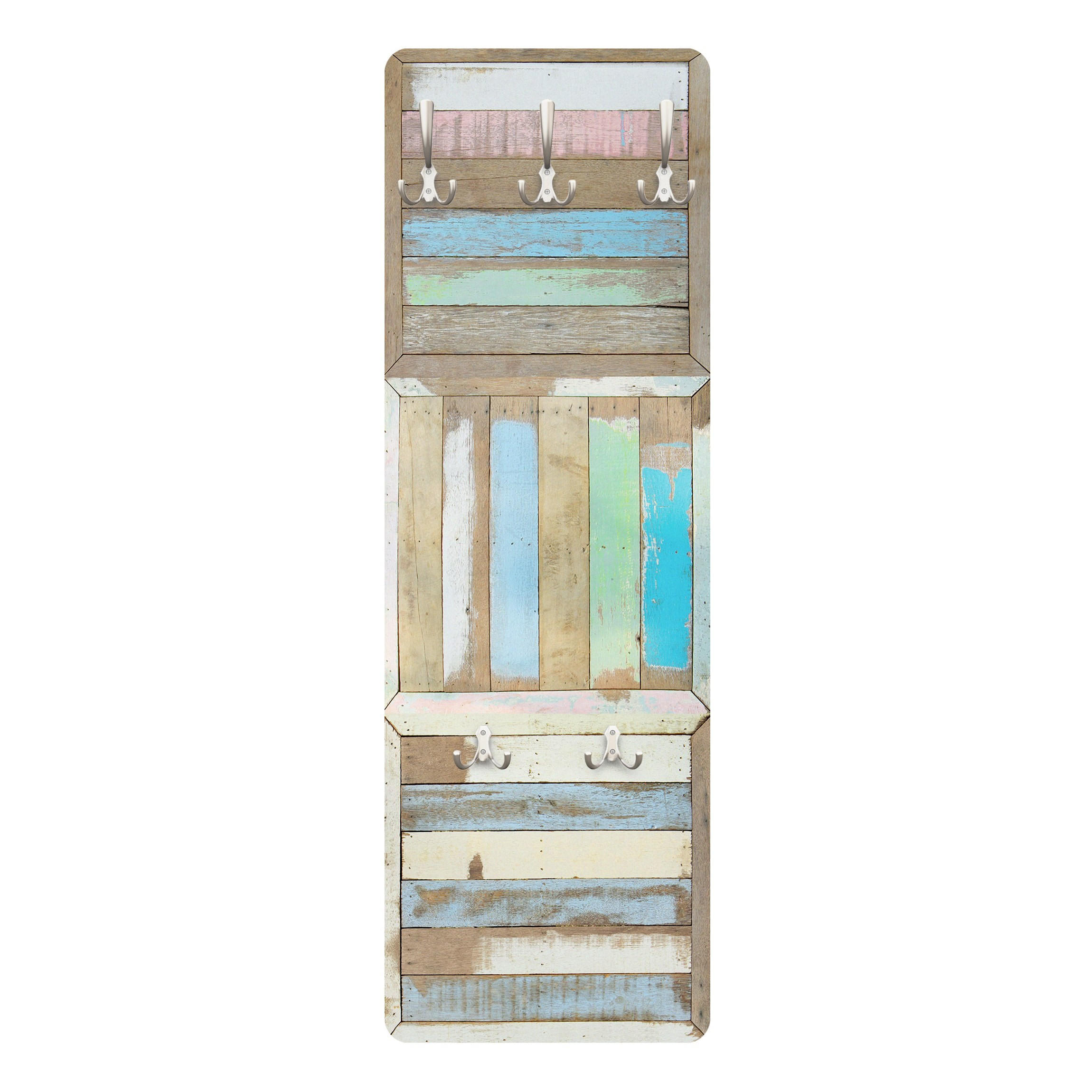 Bilderwelten Wandgarderobe Blau 34x105x1.6 cm