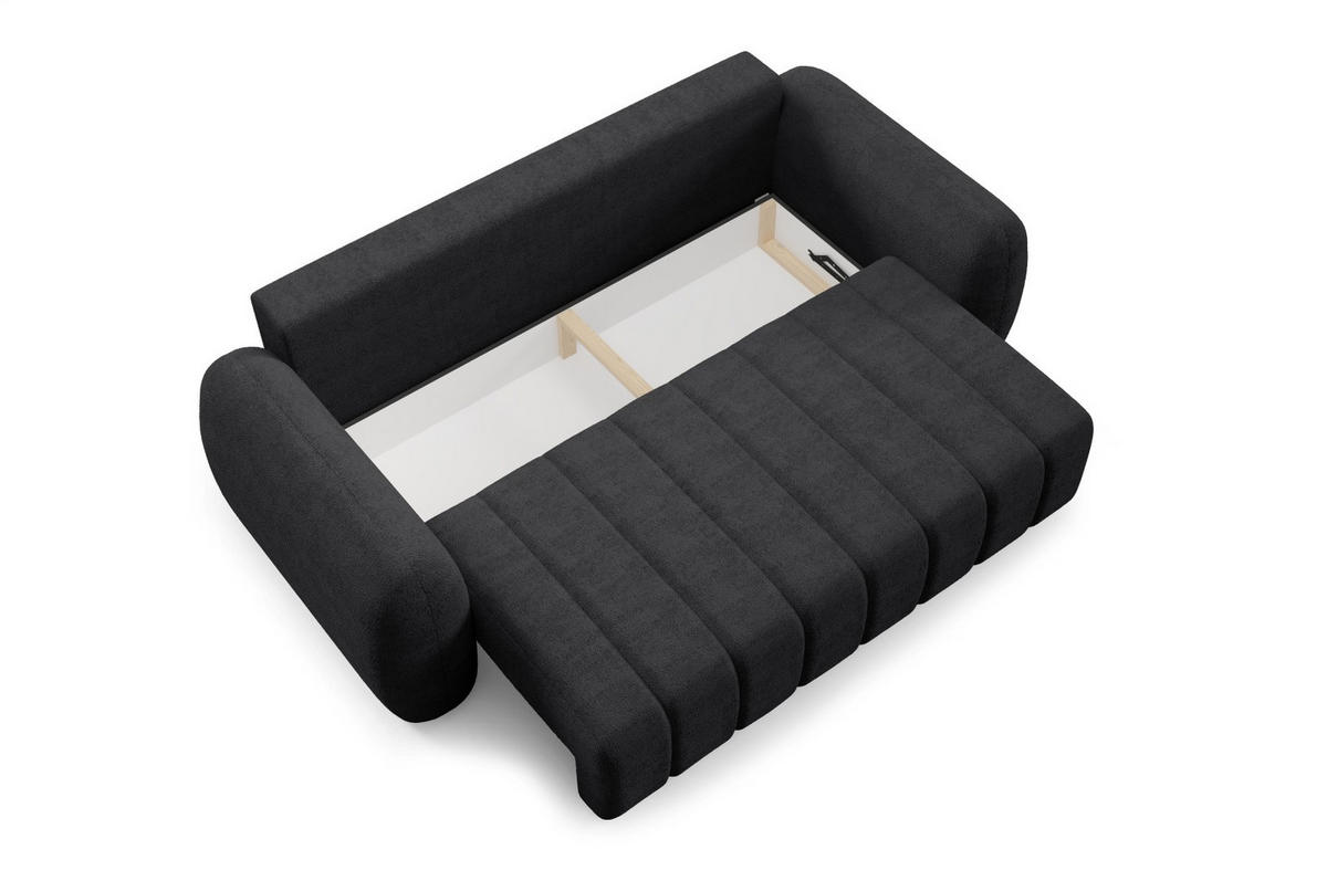 SCHLAFSOFA mit Bettkasten Premium Schwarz - Schwarz, Holz/Holzwerkstoff (266/95/110cm) - Furnisell