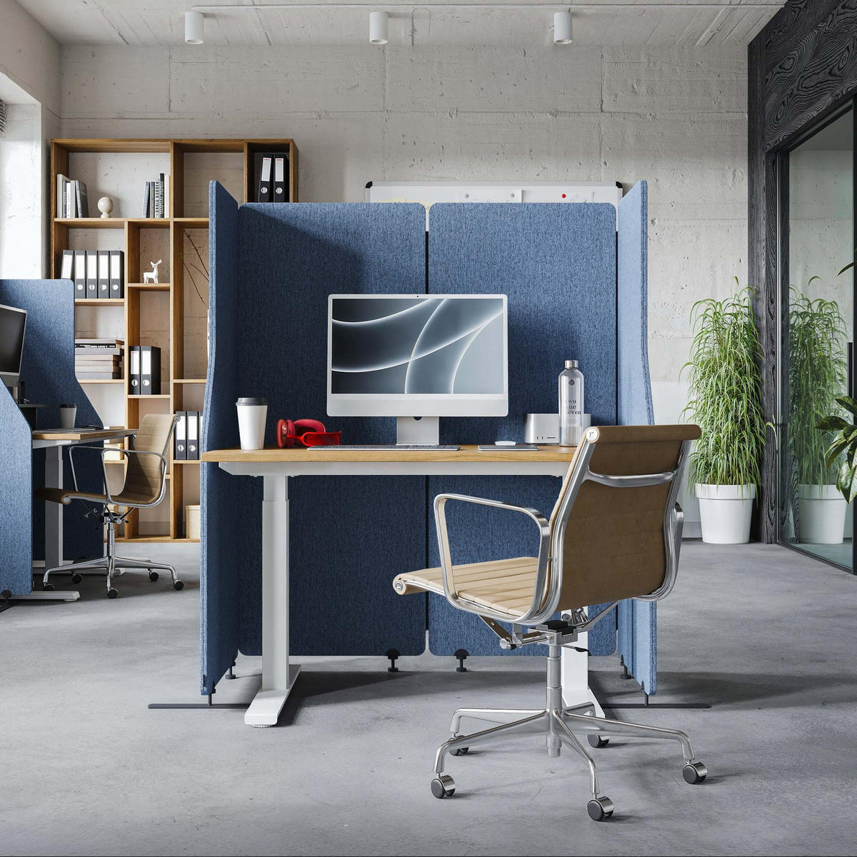 AKUSTIKSCHUTZWAND SADIE - Blau, Metall (240/145/2cm) - Jan Nowak