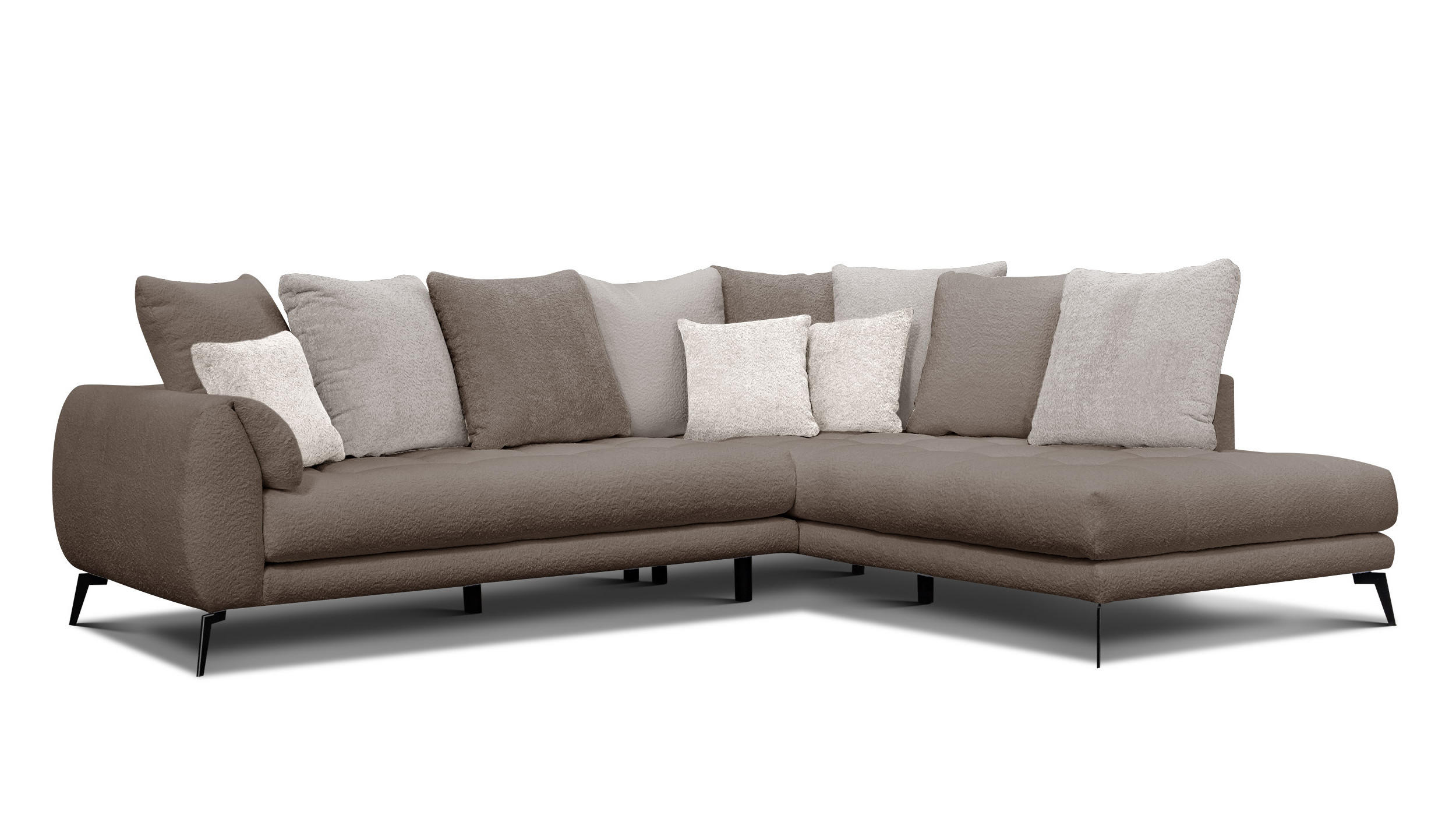 ECKSOFA CALME 5-Sitzer, beige und écru - Beige, Holz/Textil (294/229cm) - Courtois Laville