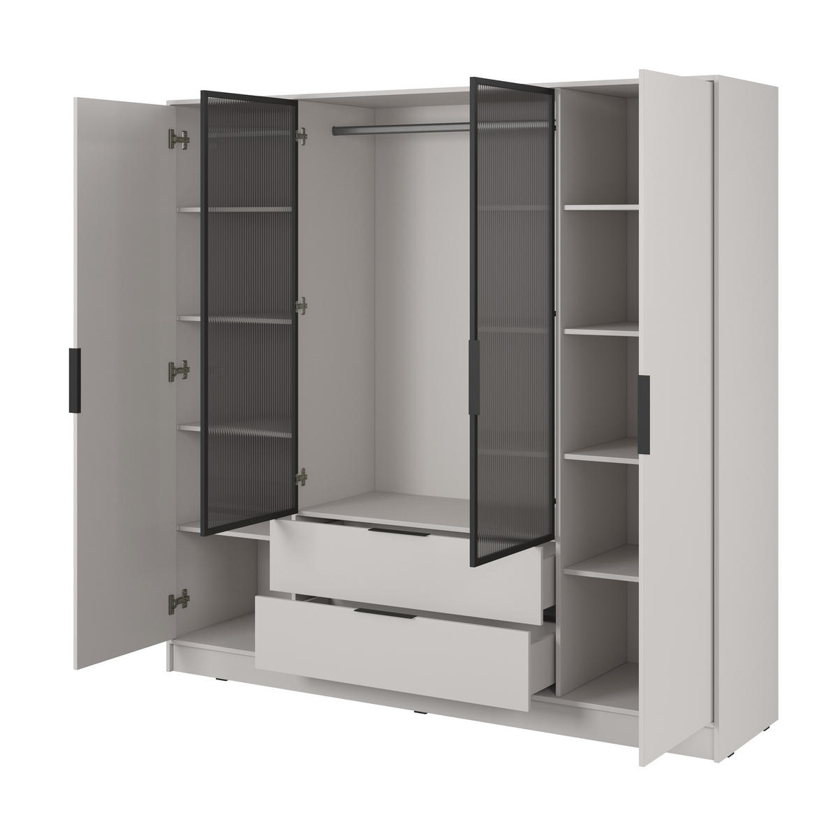 DREHTÜRENSCHRANK CATERINA 206/200/51 cm 4-türig Kaschmir - Kaschmir, Holzwerkstoff (206/200/51cm) - MASSENO