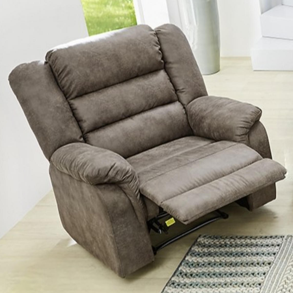 RELAX-FERNSEHSESSEL Federkern, Liegefunktion verstellbar durch halbautomatische Relaxfunktion B95/T93/H103 cm, Mikrofaser Vintage Grau Braun / 15132 - Graubraun/Schwarz, Textil (95/103/93cm) - luma-home