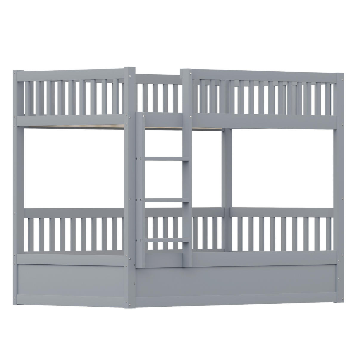 ETAGENBETT mit hydraulischem Stauraum 90x200 cm Massivholz Grau - Grau, Holzwerkstoff (90/200cm) - Beauniv