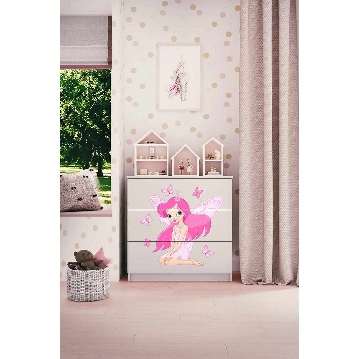 BYRÅ Babydreams Elfe II 81/81/41 - Vit, Träbaserade material (81/80/41cm) - Petits-meubles