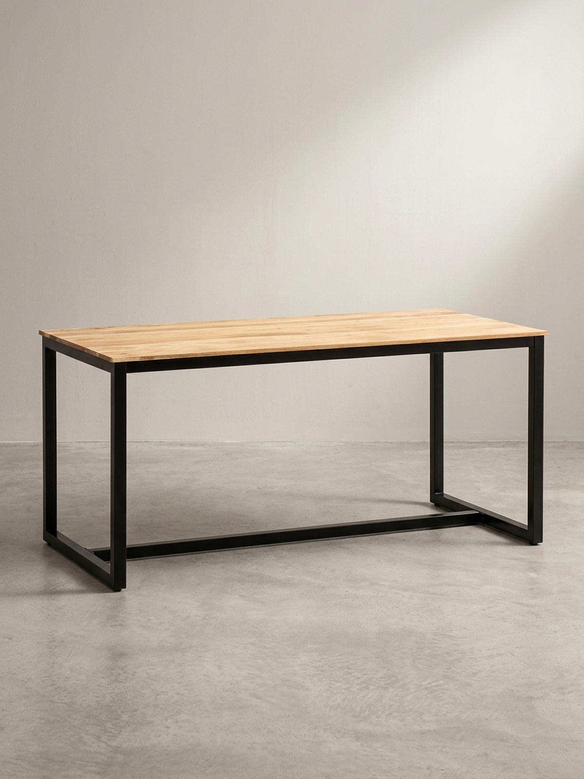 ESSTISCH Massivholz Metall Rechteckig Loft-Stil, Akazie 180x90x76 cm - Schwarz/Akaziefarben, Holz/Metall (90/180/76cm) - KADIMA DESIGN