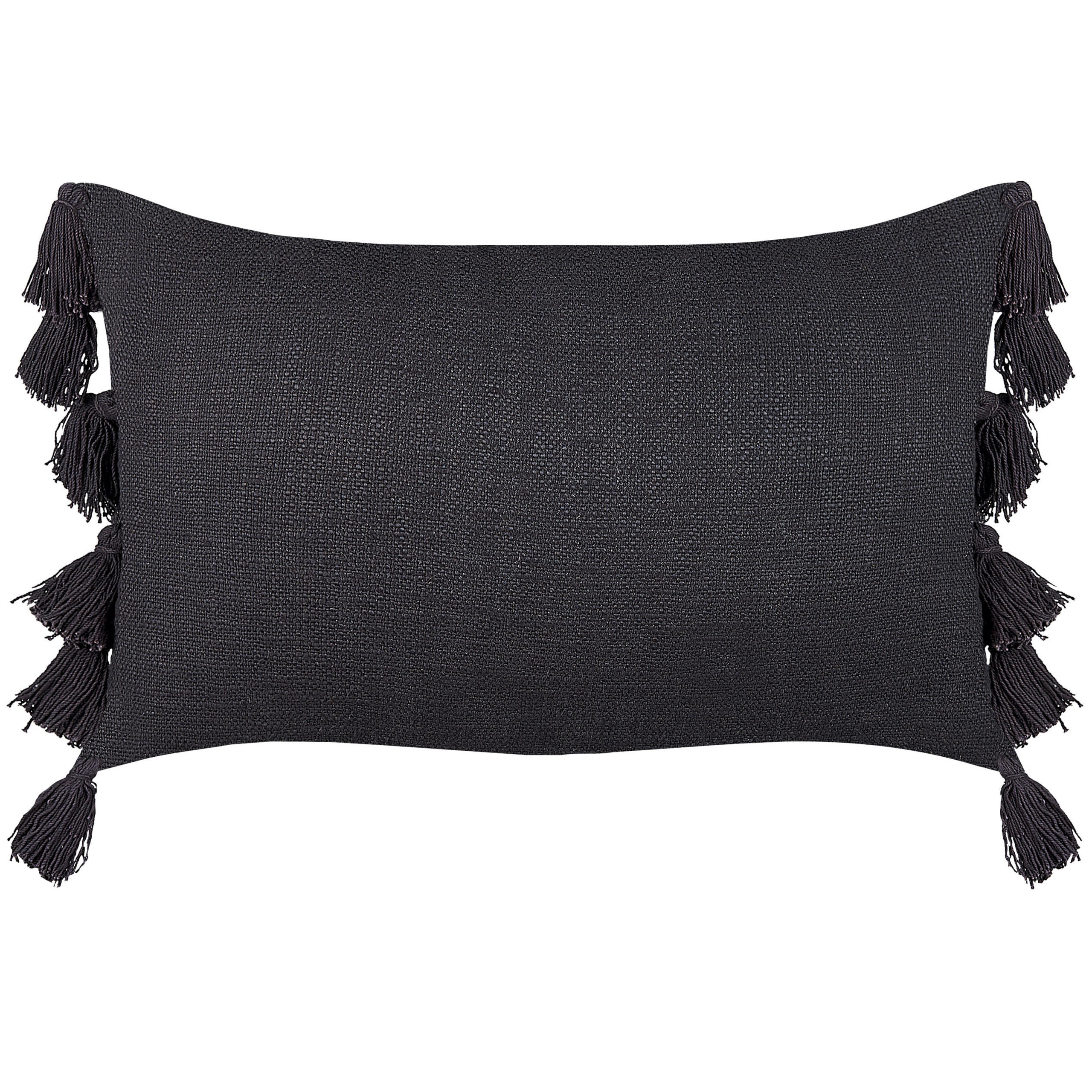 DEKOKISSEN Dunkelgrau 35/55 cm Lythrum - Dunkelgrau, Naturmaterialien/Textil (35/55cm) - Beliani