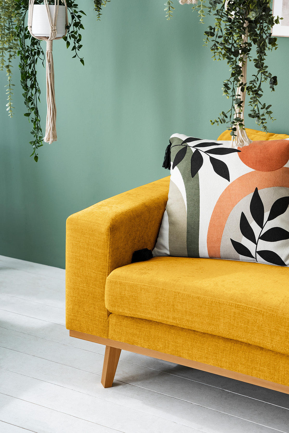 SESSEL - Gelb/Buchefarben, Buchenholz/Textil (122/81/88cm) - home24