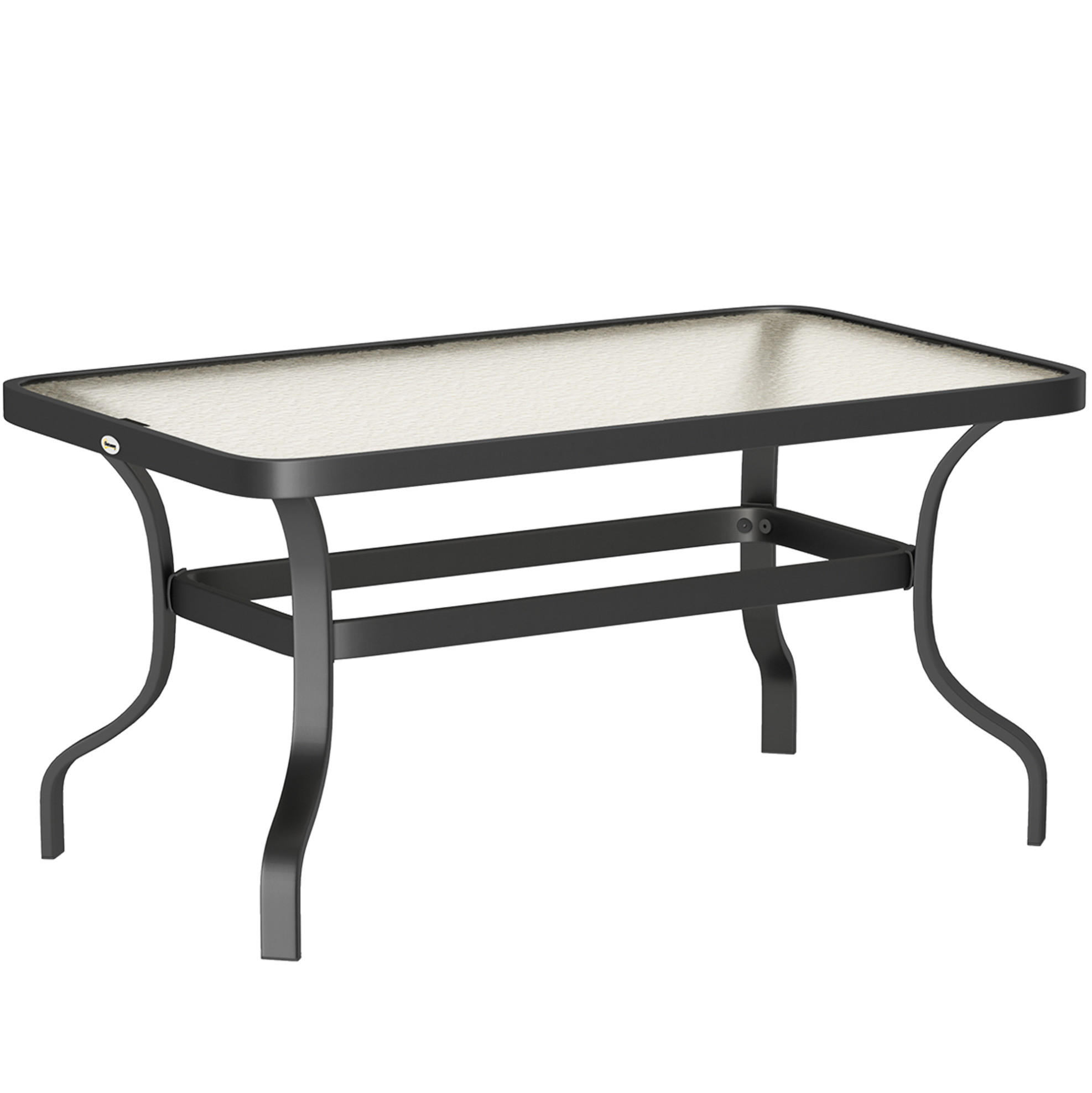 COUCHTISCH 95/55/46 cm mit Hartglasplatte und Metallgestell im Wellendesign, Schwarz - Naturfarben, Metall (95/55/46cm) - Redom