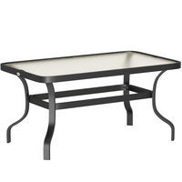 COUCHTISCH 95/55/46 cm mit Hartglasplatte und Metallgestell im Wellendesign, Schwarz - Naturfarben, Metall (95/55/46cm) - Redom