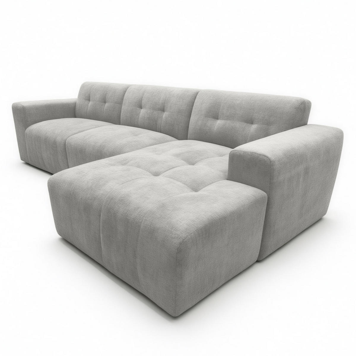 ECKSOFA L Form Corlu Grau 310/165/78 cm – stilvolle kleine Eckcouch Rechts - Schwarz/Grau, Kunststoff/Textil (165/310cm) - AX Living