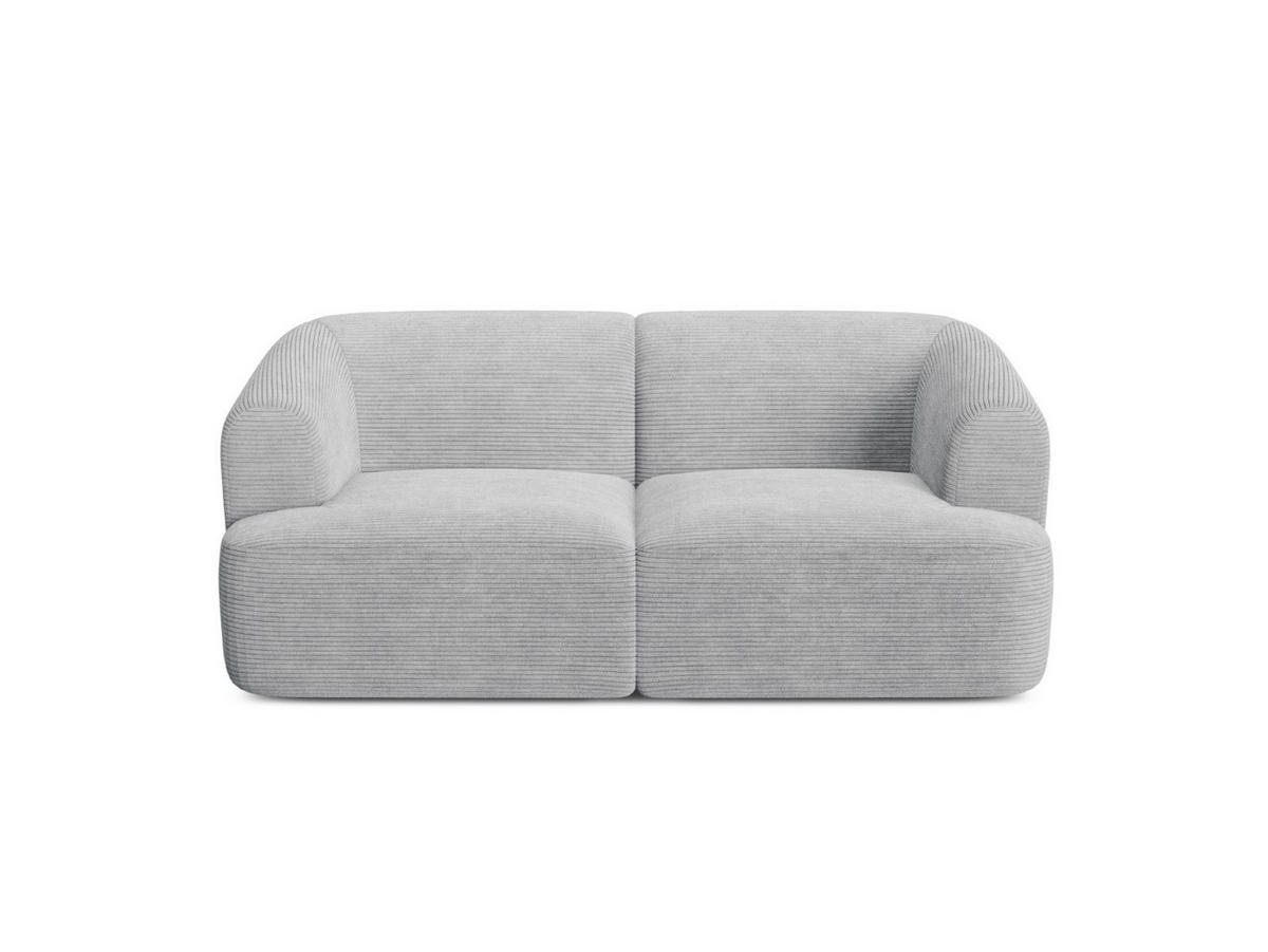 MODULARES-SOFA Campi aus Cord silber 2 Sitzplätze - Silberfarben, Textil (90/70/180cm) - Cosmopolitan Design