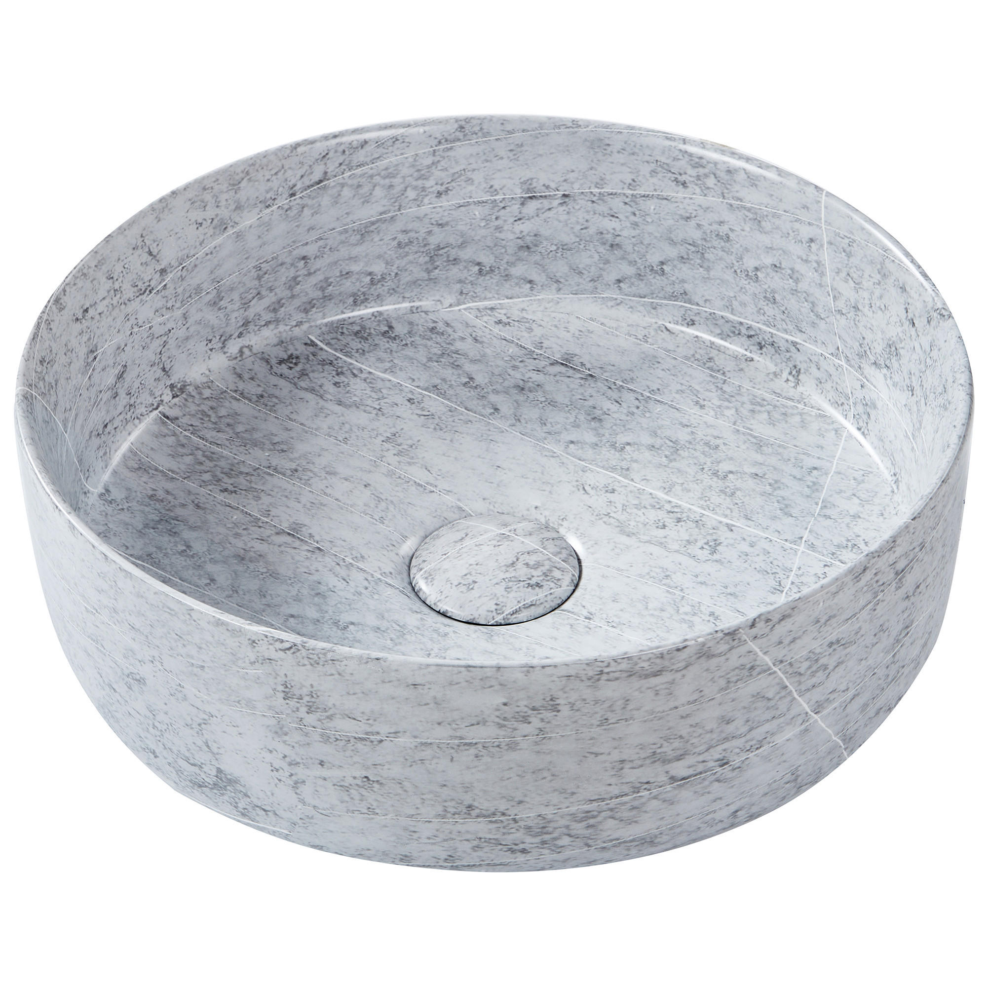 UMYVADLO NA DESKU Šedé Betonový efekt 37 cm Keramika Gudar - šedá/tmavě šedá, keramika (37/12/37cm) - Beliani