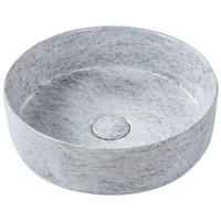 UMYVADLO NA DESKU Šedé Betonový efekt 37 cm Keramika Gudar - šedá/tmavě šedá, keramika (37/12/37cm) - Beliani