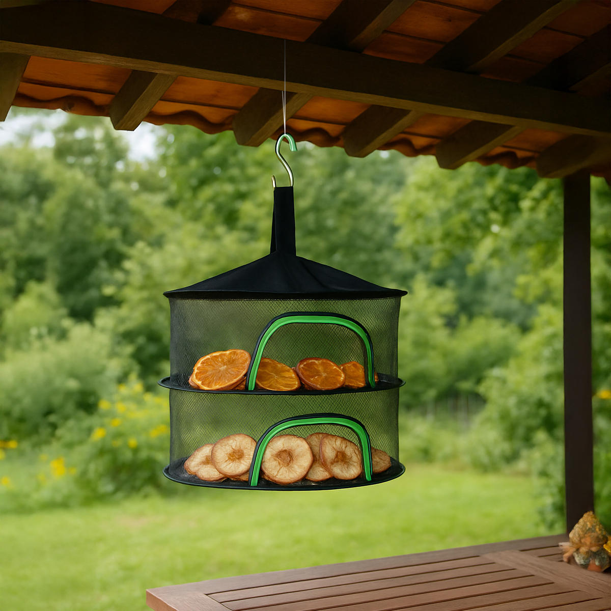 TROCKENNETZ - Schwarz, Textil/Metall (60/40/60cm) - Relaxdays