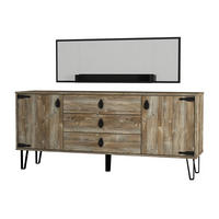 SIDEBOARD Costa mit Spiegel Eiche - Eichefarben/Schwarz, Holzwerkstoff/Metall (180/78/45cm) - moebel17