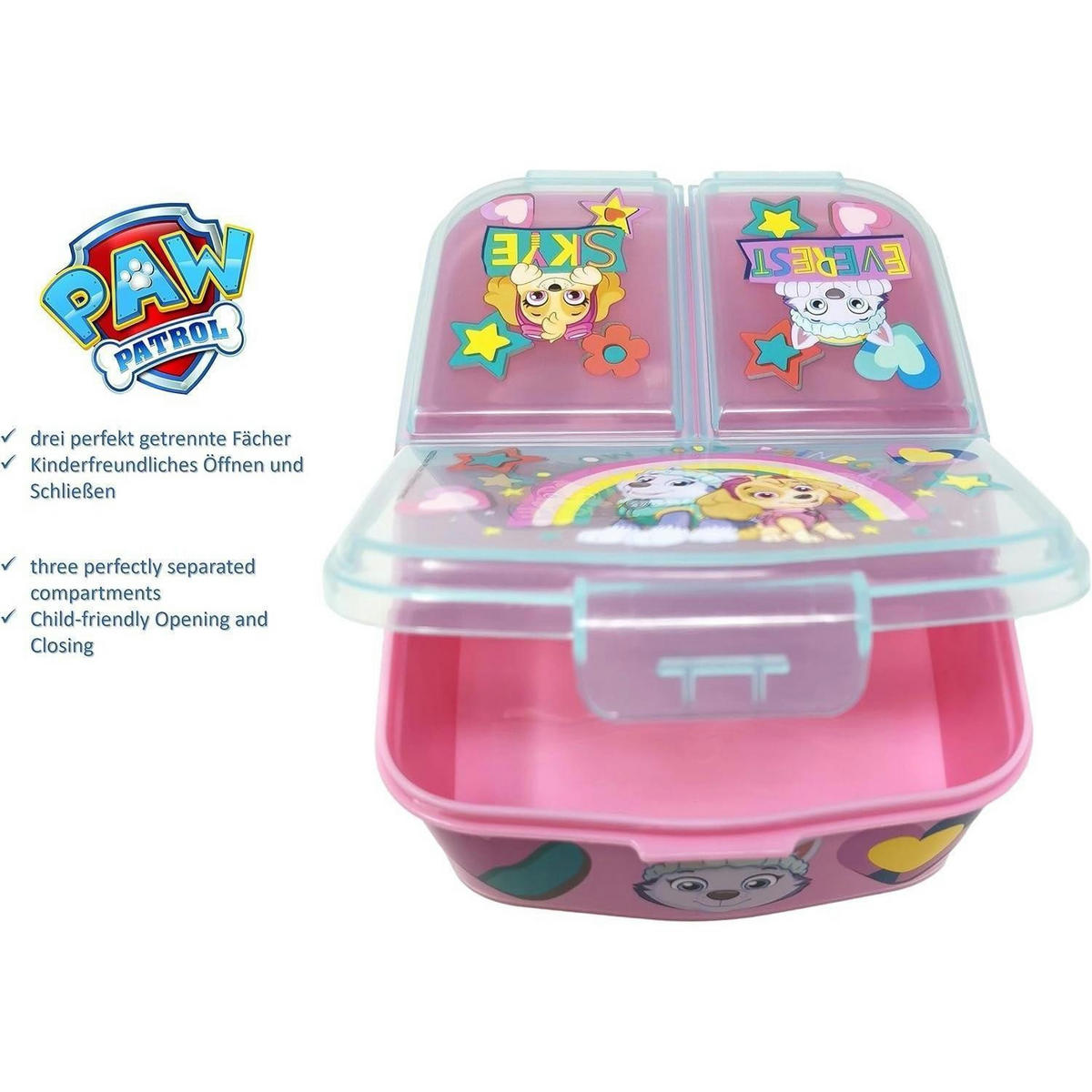 BROTDOSE mit Fächern Paw Patrol M - Multicolor, Kunststoff (14/4/18cm)