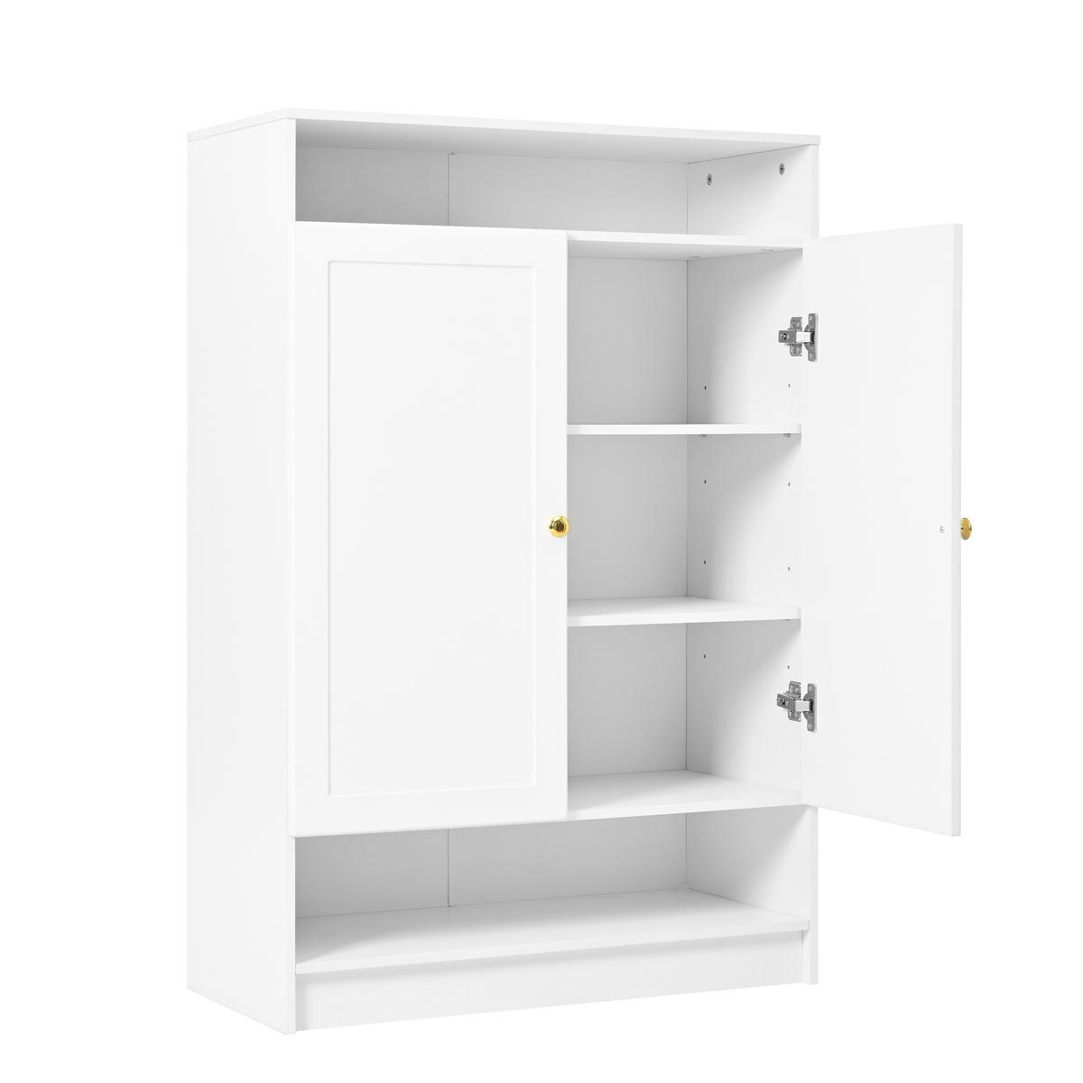 SCHUHSCHRANK aus Spanplatte 73x34x109cm in Weiß mit höhenverstellbaren Einlegeböden - Weiß, Holzwerkstoff (73/109/34cm) - Modfu