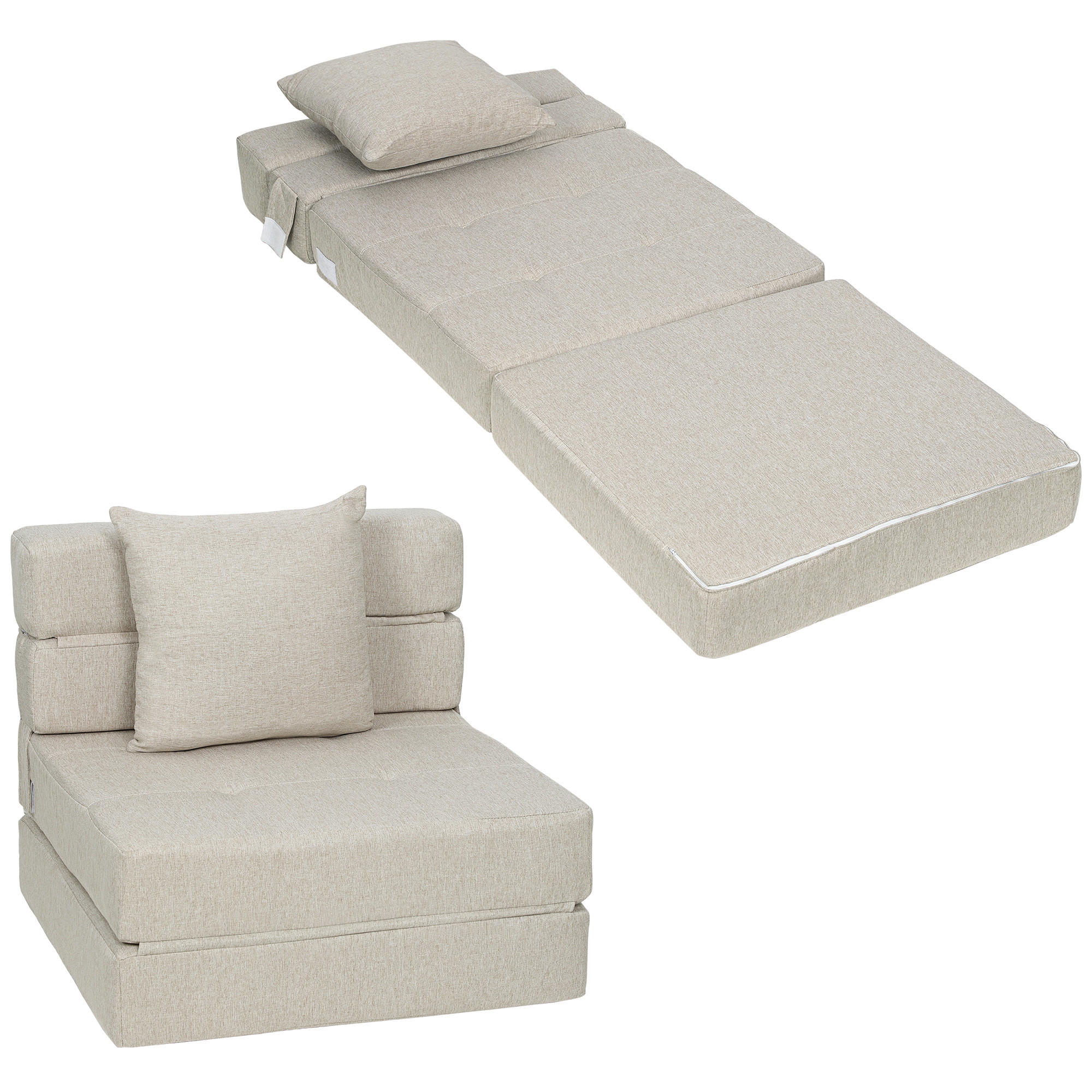 SCHLAFSESSEL DE-14621 mit abnehmbarem Kissenbezug Beige - Beige, Textil (70/61/70cm) - ComfortXL