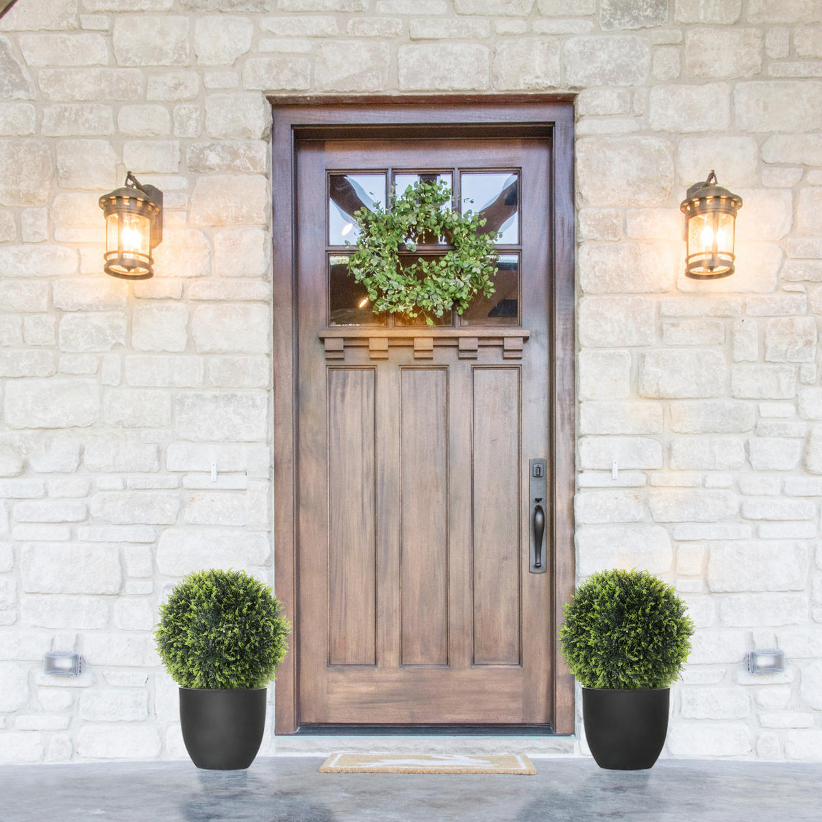 KÜNSTLICHER ZEDER 2er-Set, 45 cm Zimmerpflanze - Grün, Kunststoff (45cm) - HOMCOM