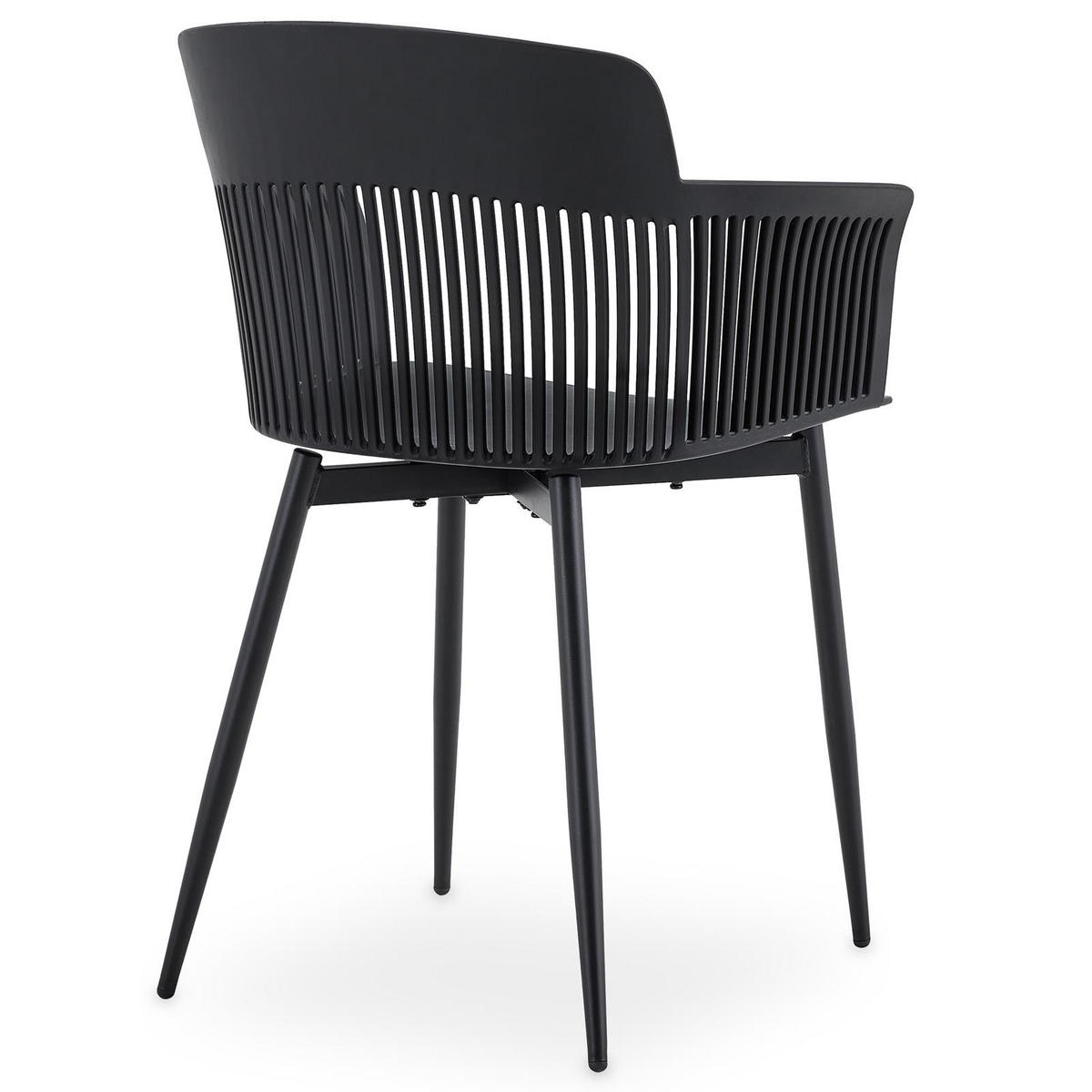 GARTENSTÜHLE MANTEY 4er-Set schwarz - Schwarz, Metall (59/81/52cm) - IDIMEX