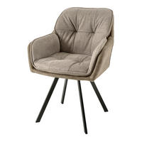 STUHL MR. LOUNGER Microfaser Taupe - Taupe/Schwarz, Textil/Metall (63/85/62cm) - riess-ambiente