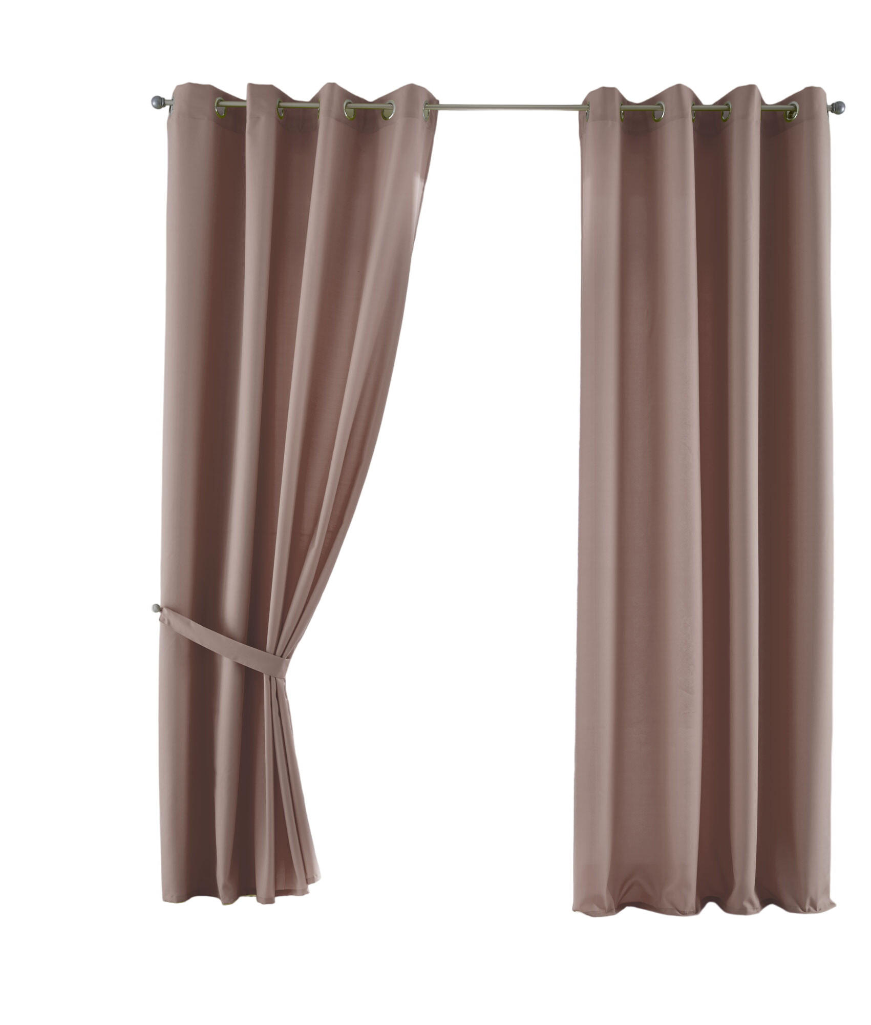 VORHANG 2ER SET PALERMO HxB 245x140 cm Taupe - Taupe, Textil (140/245cm) - Gardinenbox