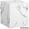 COUCHTISCH Lasley, inkl. Bodenschoner, Belastbarkeit 45 kg, Marmor Optik weiß - Weiß, Holz (45/45/50cm) - tectake