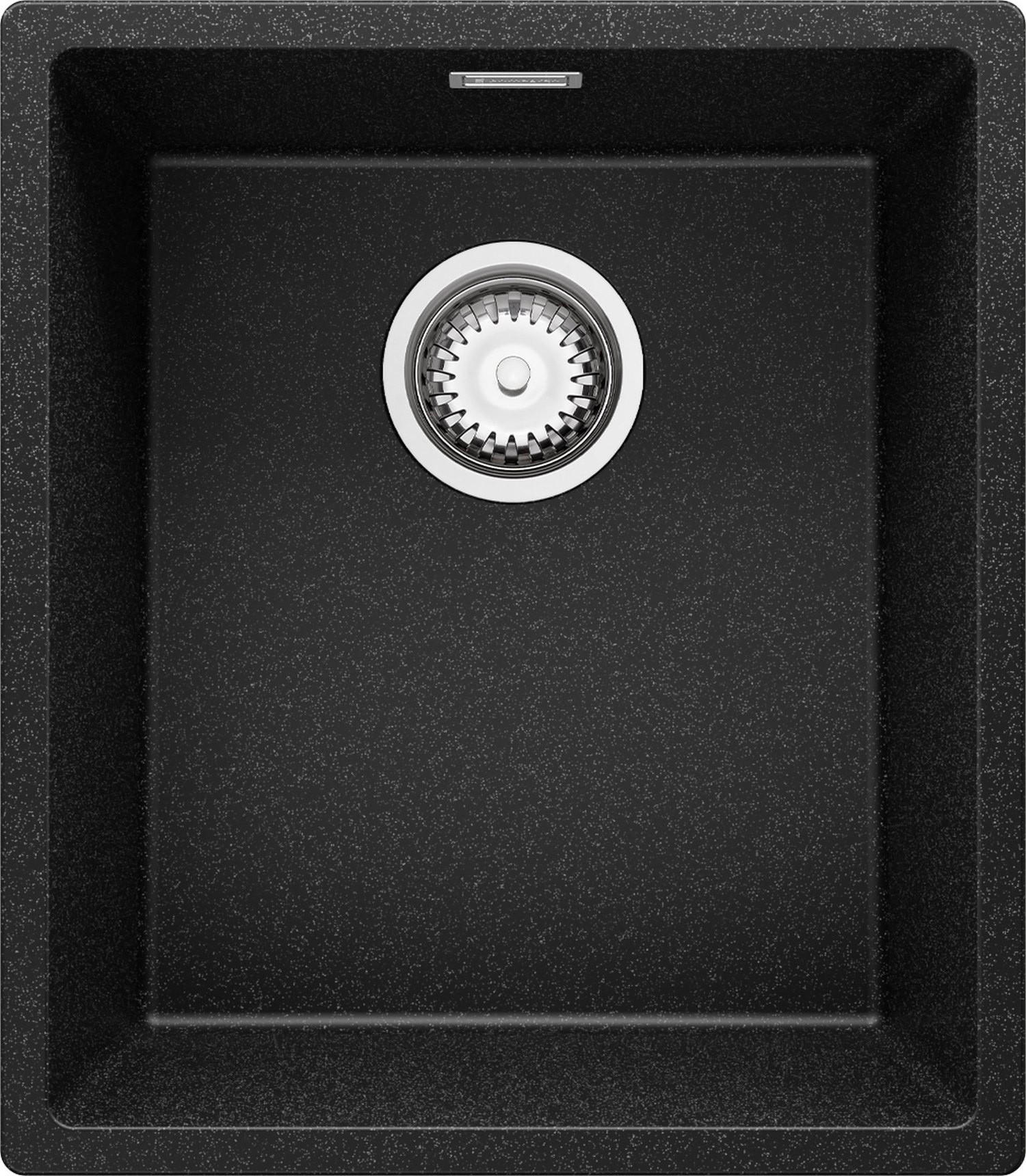 SPÜLBECKEN London Slim, 2-er set Anthrazit 41/47 cm 1 Becken + Ablauf-Set ab 45er Unterschrank - Chromfarben/Anthrazit, Kunststoff (41/20/47cm) - Primagran