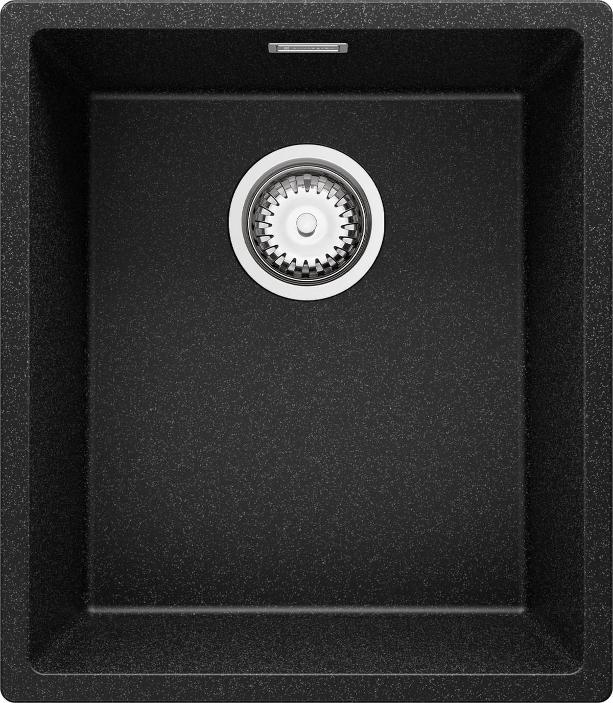 SPÜLBECKEN London Slim, 2-er set Anthrazit 41/47 cm 1 Becken + Ablauf-Set ab 45er Unterschrank - Chromfarben/Anthrazit, Kunststoff (41/20/47cm) - Primagran