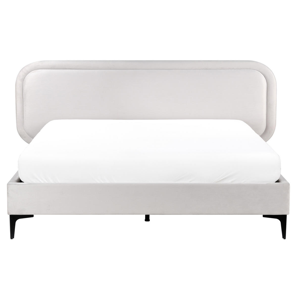 BETT mit Lattenrost 160/200 cm Hellgrau Suzette - Hellgrau, Textil (160/200cm) - Beliani