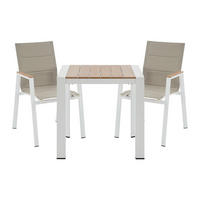 GARTENESSGRUPPE im Set - 2 -Sitzer - Aluminium - naturfarben hell, weiß - LIOUS - Naturfarben, Metall - Vente-Unique