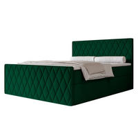 BOXBETT PONTI III 140x200 cm Dunkelgrün (Samt) - mit 2 Bettkästen, Bonellmatratze und Rautensteppung - Dunkelgrün, Holzwerkstoff/Textil (140/200cm) - Ravio