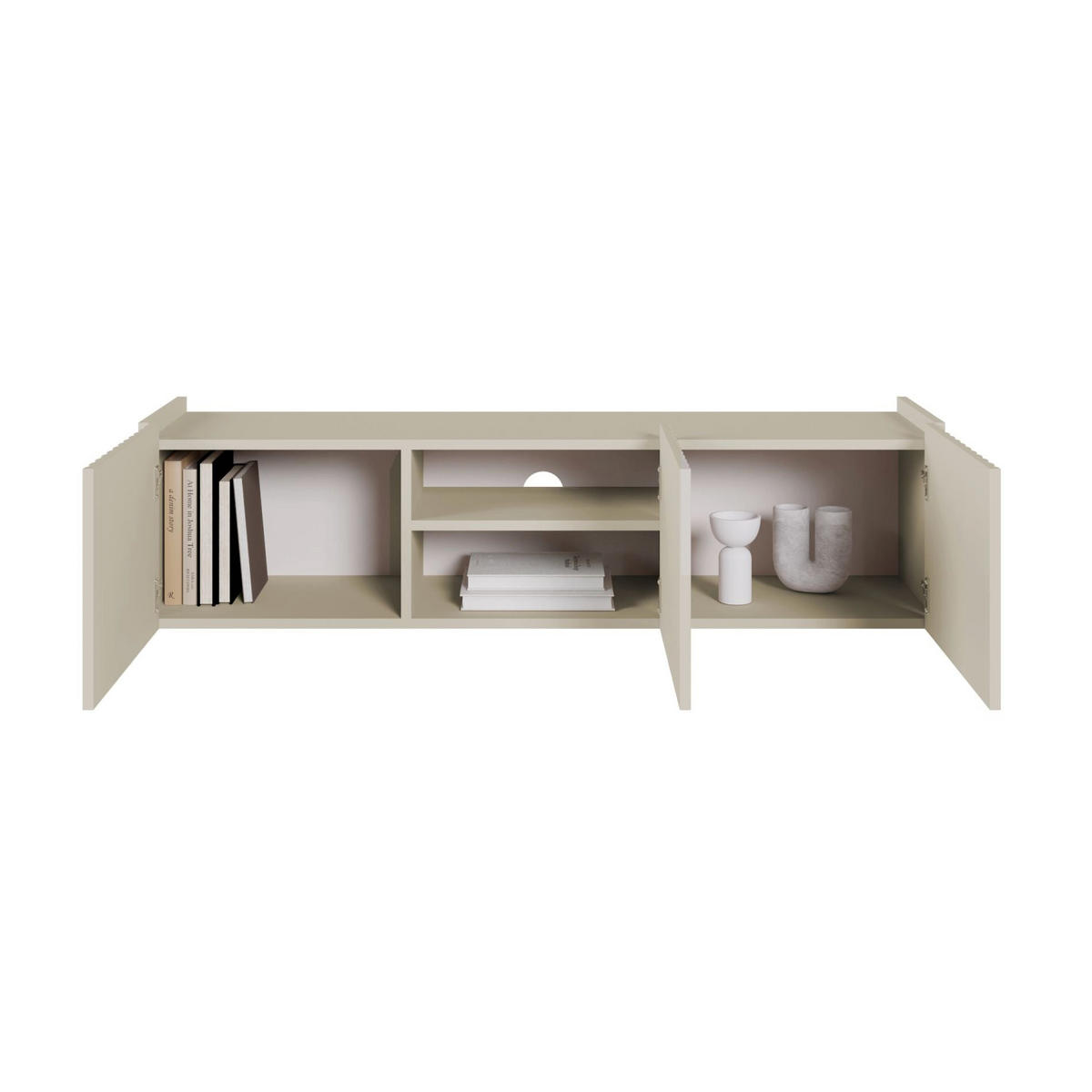 TV stolík Fiorra sivobéžový 144/37/38 cm - kašmírová, kompozitné drevo (144/49/38.3cm) - Selsey