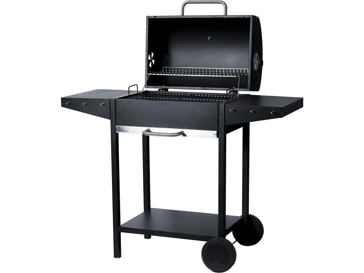 HOLZKOHLENGRILL bizon Schwarz - Schwarz, Metall (50/101/119cm) - Habitat Garten