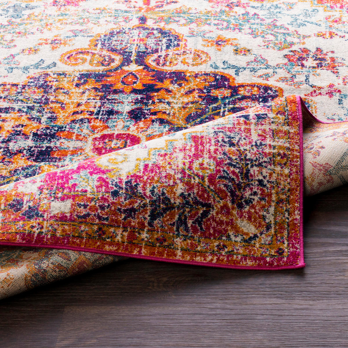 VINTAGE-TEPPICH 160/220 cm Mehrfarbig - Multicolor/Orange, Naturmaterialien/Textil (160/220cm) - LIVABLISS