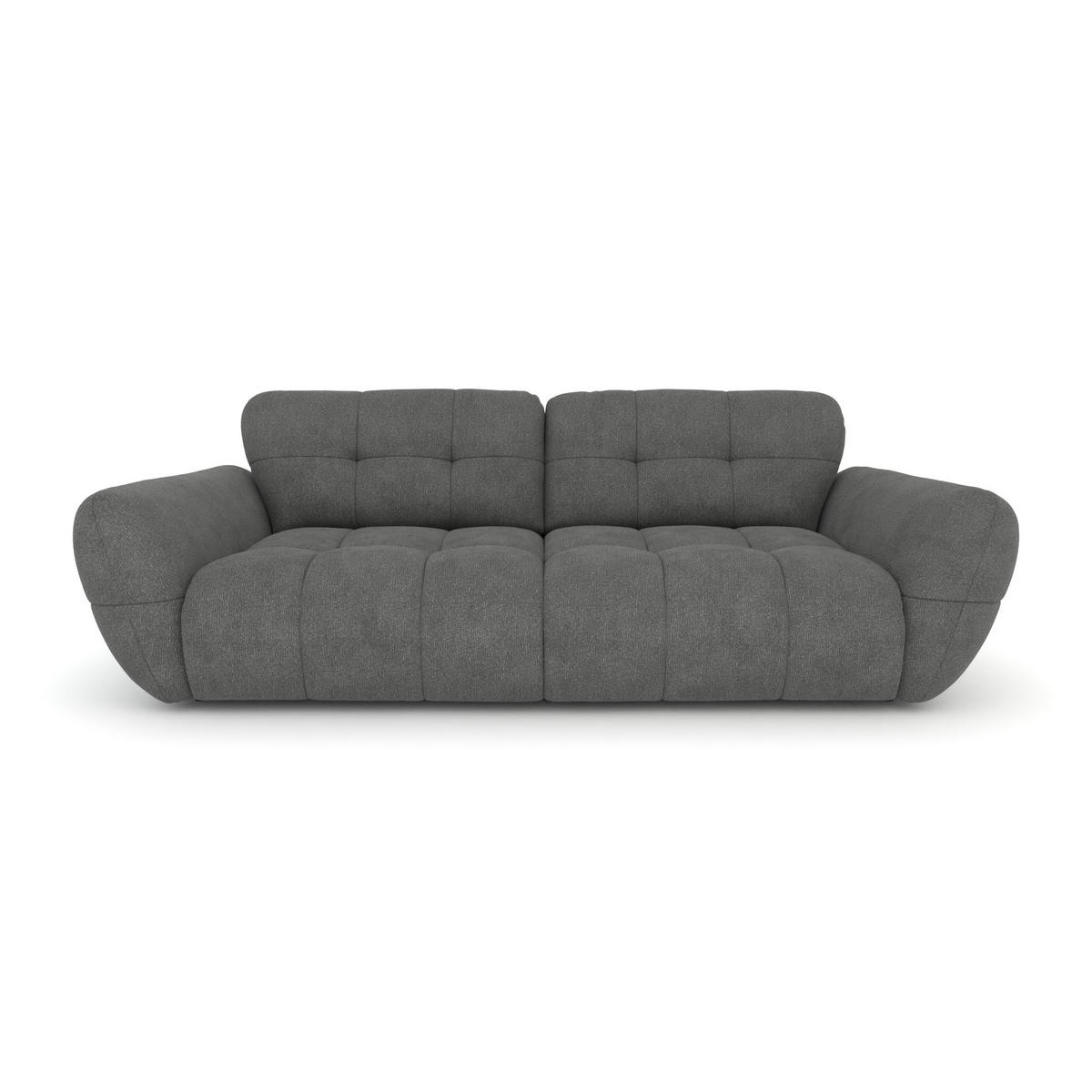 BIGSOFA Vannes Chenille Grau 272/134/68 cm - Anthrazit, Kunststoff/Textil (272/68/134cm) - foamnova