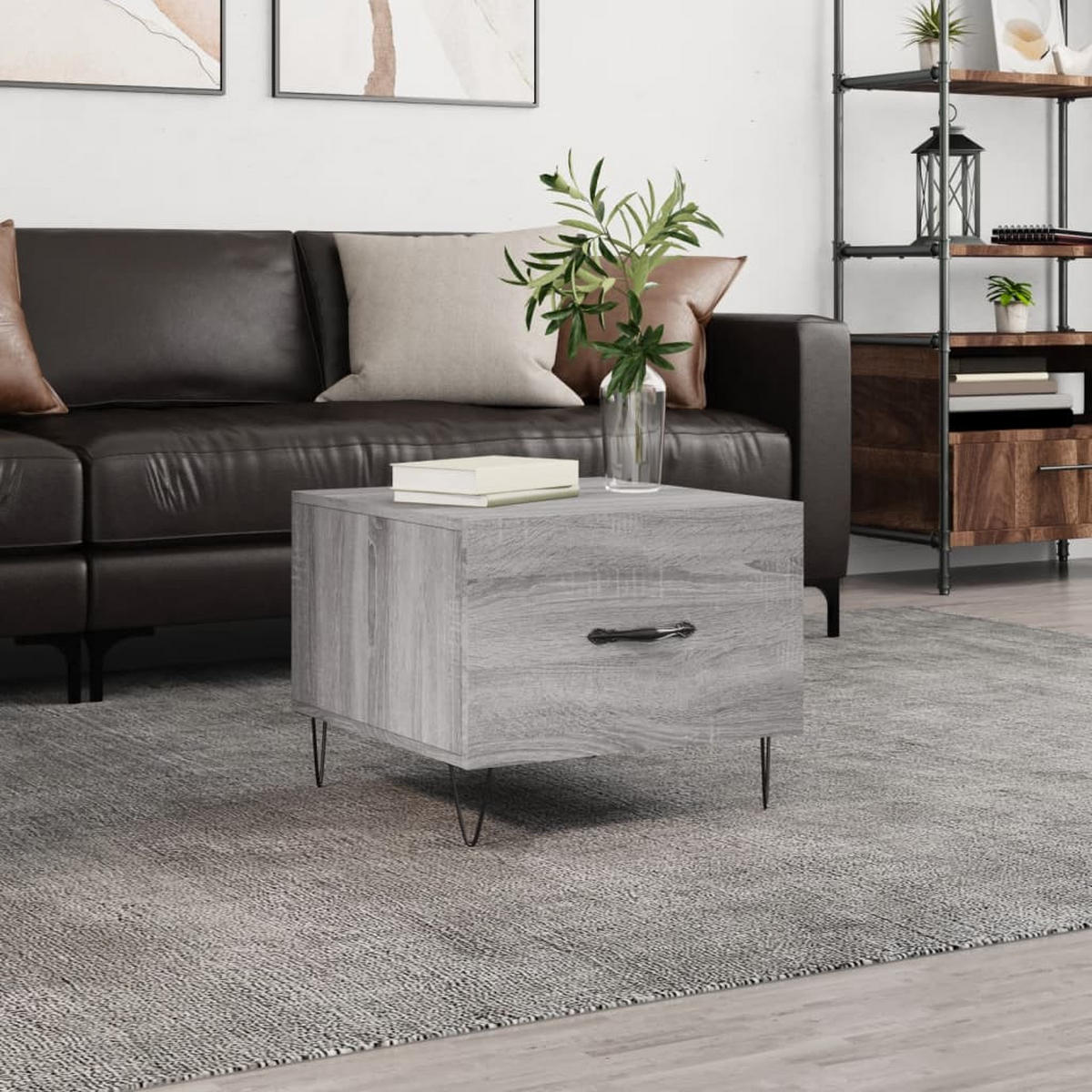 COUCHTISCH Grau Sonoma 50x50x40 cm Holzwerkstoff - Grau, Holzwerkstoff (50/50/40cm) - furnicato