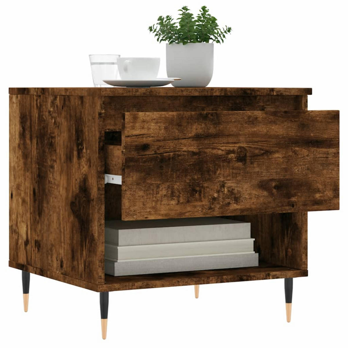 COUCHTISCHE 2 Stk. Räuchereiche 50x46x50 cm Holzwerkstoff - Braun, Holzwerkstoff (46/50/50cm) - furnicato