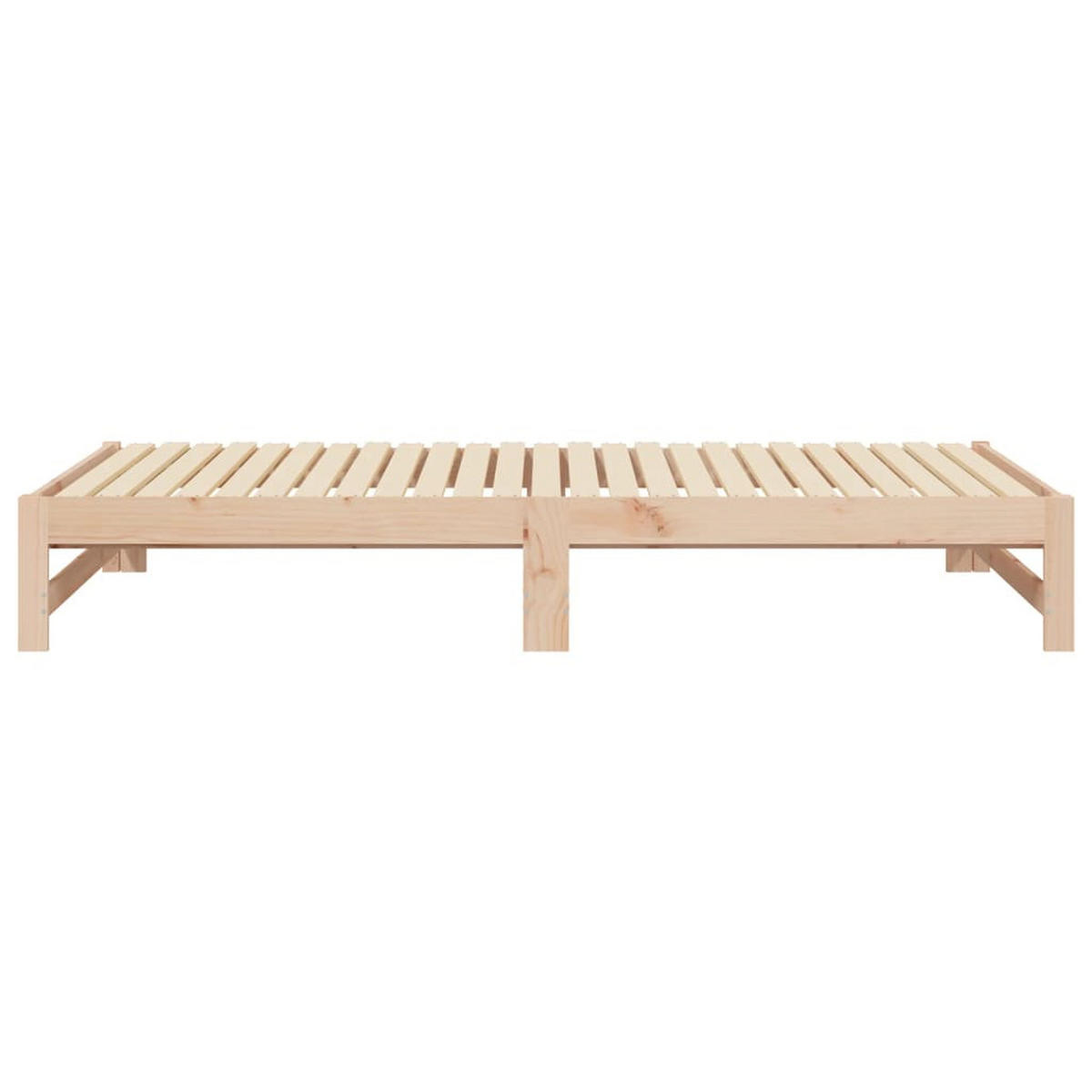 TAGESBETT Ausziehbar 80/200 Cm Massivholz Kiefer - Braun, Textil (80/200cm) - vidaXL