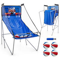 ARCADE-BASKETBALLSPIEL Marineblau - Blau, Metall (110/206cm) - COSTWAY