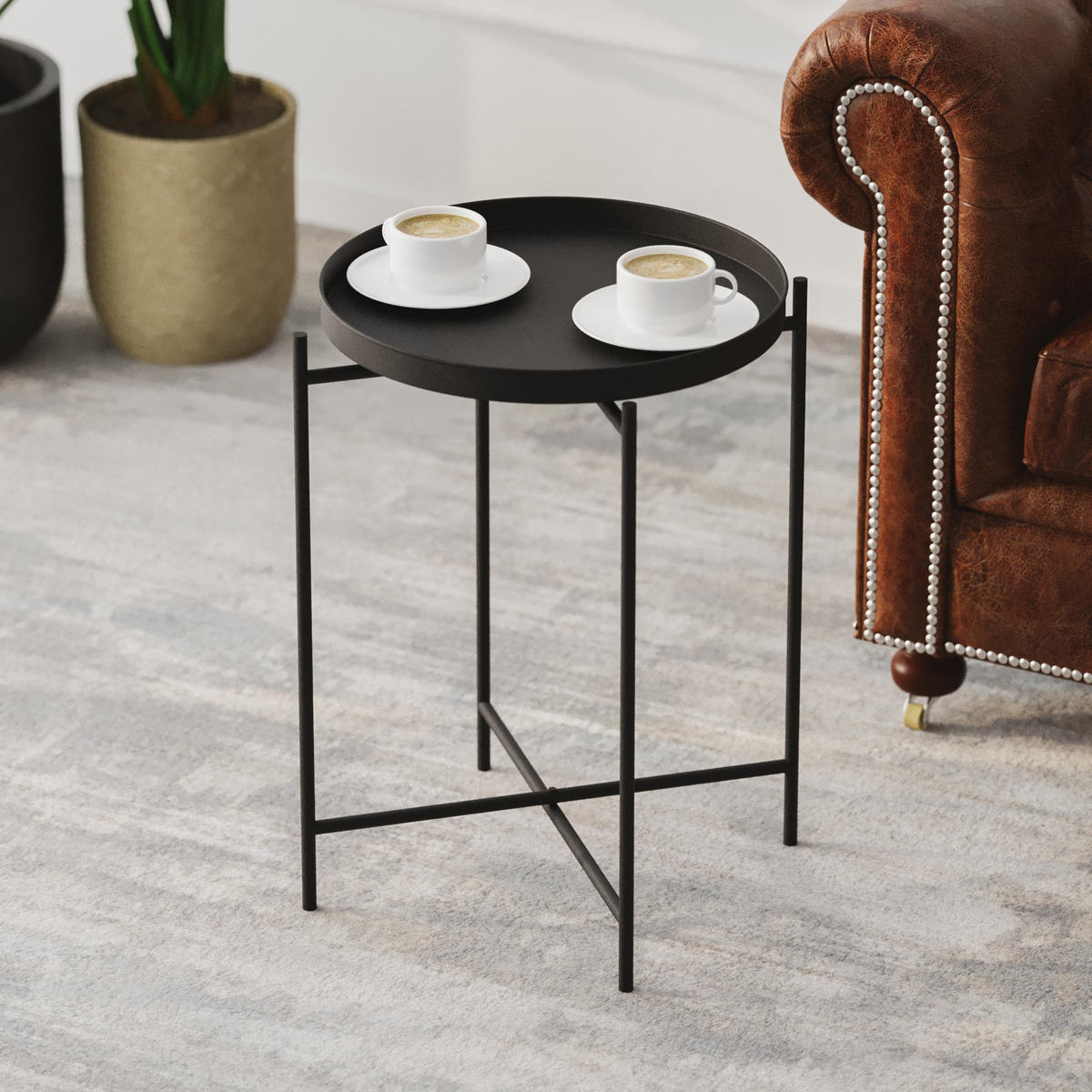 COUCHTISCH sheby Schwarz - Schwarz, Holz (46/46/56cm) - Habitat Garten